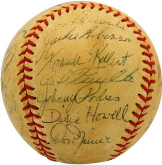 1955 World Series Champion Brooklyn Dodgers Autographed Team Baseball (24 signatures) with Campanella and Robinson